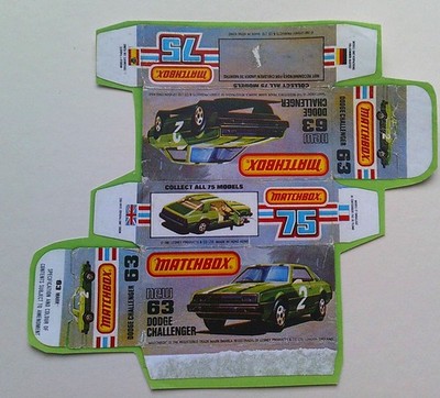 Vorlage für Repro Box Matchbox Superfast Nr. 63 Dodge Challenger