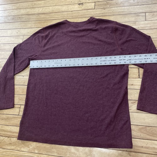 Eddie Bauer Thermal Men XL Maroon Pique Waffle Knit Shirt Outdoor Layer XL 46" - Picture 6 of 22