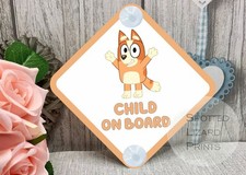 Bluey Car Sign - Baby Child on Board - Bluey Child on Board