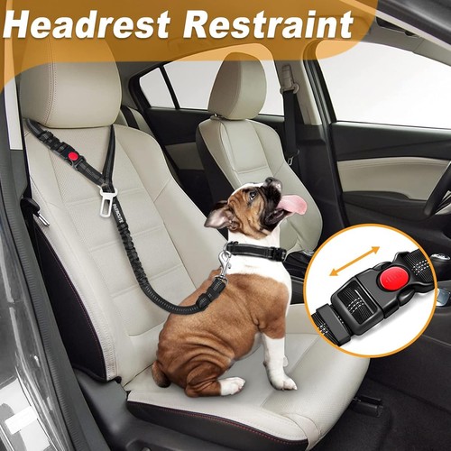 3 Stück Hunde Auto Sicherheitsgurt Set - Einziehbare Verstellbare Haustier Sicherheitsgurte für Fahrzeug... - Bild 2 von 6