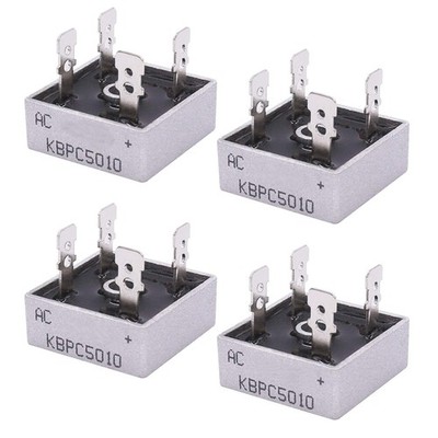 Taiss 4Pcs KBPC5010 Bridge Rectifier AC to DC 1000V 50A Full Wave Single... 