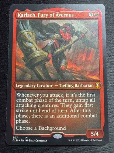 MTG Karlach, Fury of Avernus FOIL ETCHED Commander Legends Baldur's Gate 507 NM - Picture 8 of 8