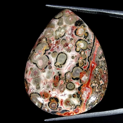 43.60Cts Natural Leopard Skin Jasper Pear Cabochon Loose Gemstone