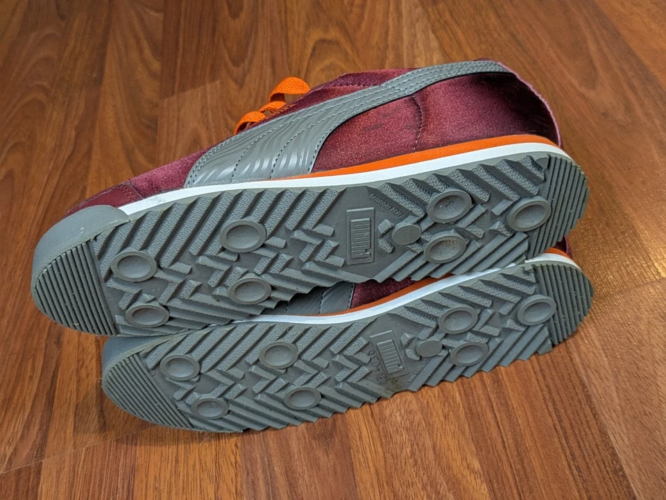Женские кроссовки PUMA Roma размер 8 темно-бордовые и оранжевые серые ретро классические беговые - Изображение 3 из 4