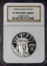 1998-W $100 American Platinum Eagle - NGC PF70 Ultra Cameo - ✪COINGIANTS✪