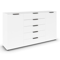 Kommode - Alpinweiß - Graphitgriffe - 180 Cm Sideboard Kommode Tv Sideboard