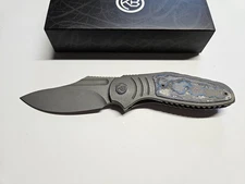 Kubey KB Knives Stroller Frame Lock Darkwash Titanium & Carbon Fiber