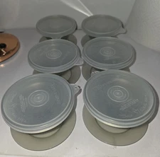 Charcoal Colored Tupperware Pudding Cups with Lids. Vintage
