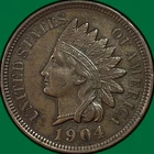 1904 Indian Head Cent Almost Uncirculated AU Coin #38452