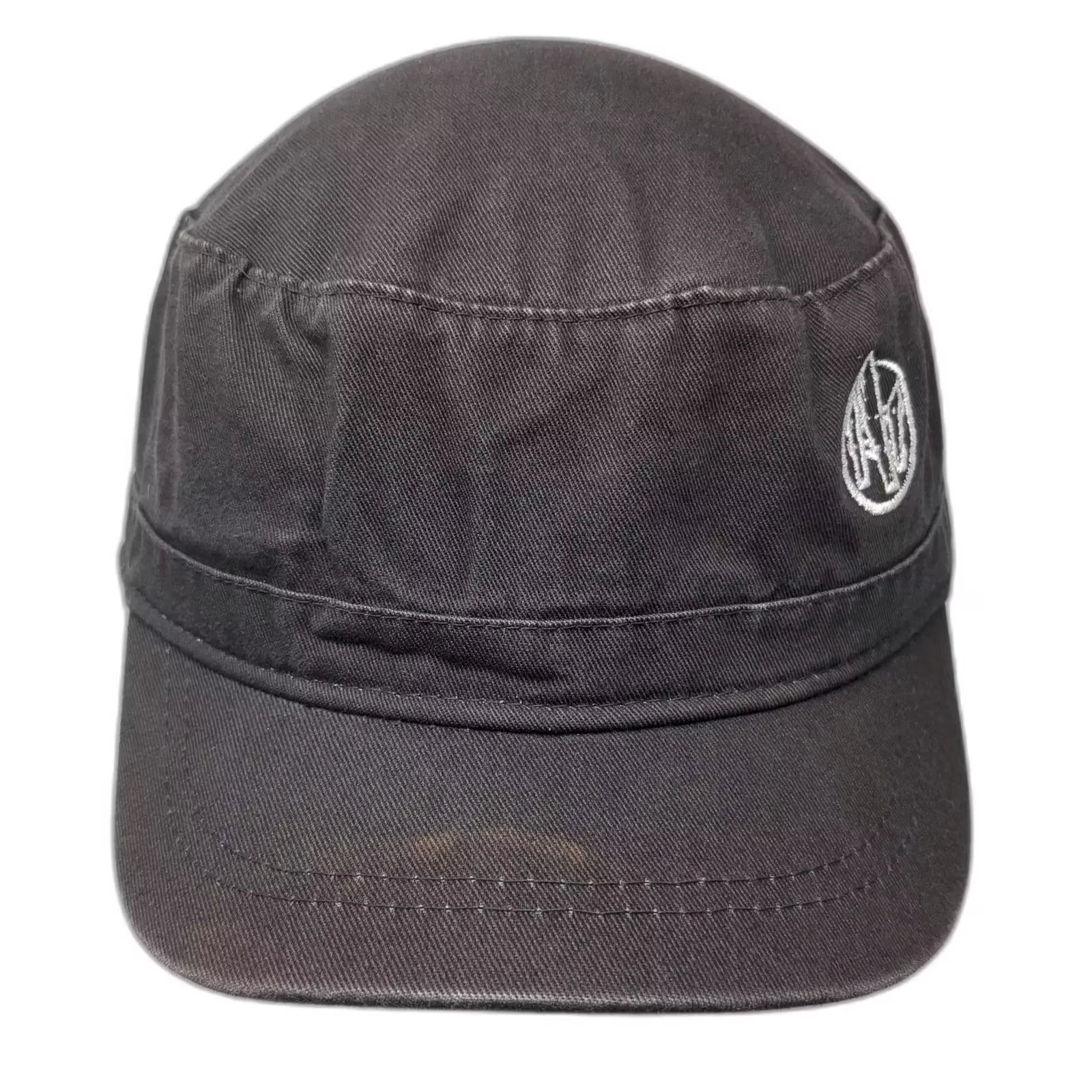 Big Accessories Army Cap Gray Hat OS Cotton Adjustable Slideback Embroidered
