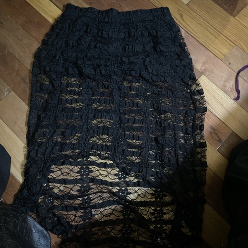No Boundaries Womans’ High- Low Skirt Juniors’ Size L 11-13 Black Lace - Picture 2 of 6