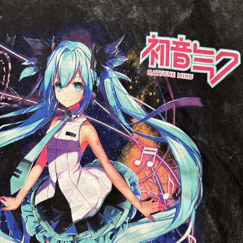 Hatsune Miku by Kirabagani Black Short Sleeve T-Shirt Size Medium Crypton Anime - Picture 4 of 10