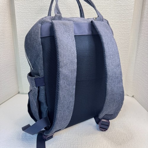 BabbleRoo Unisex Baby Diaper Backpack Organizer Bag Denim, Leather, Multi-Pocket - Picture 2 of 18