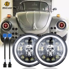 Rgb Led Headlights 7 Round Skull Drl Turn Signal For Vw Dune Buggy Rail Buggy Rgb Led Headlights 7 Round Skull Drl Turn Signal For Vw Dune Buggy Rail Buggy