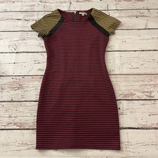 Lucca Couture Bodycon Dress Size Medium Striped Multicolor Short Sleeve Stretch