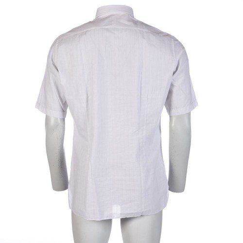 Camisa LANVIN Blanca Algodón Calce Ajustado Manga Corta Talla 41/16" PVP £230 PA 914 - Imagen 3 de 5