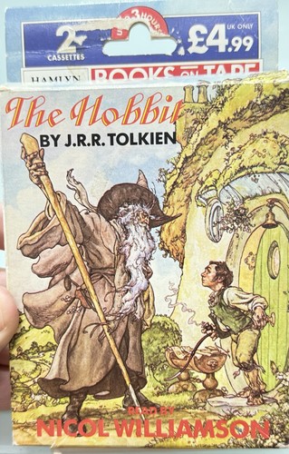 The Hobbit JRR Tolkien 2 Cassette Audio Book Read By Nicol Williamson Very Rare