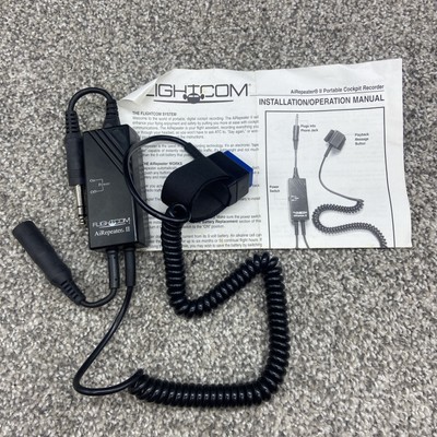 Flightcom AiRepeater II Portable Cockpit Recorder Audio Push button Playback