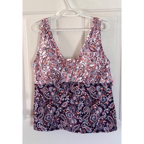 NWT Lands End Paisley Tankini Swimsuit Top Size 18W