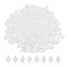 200g Mosaic Tiles Rhombus Shape Glass Mosaic Tiles Stained Mosaic White