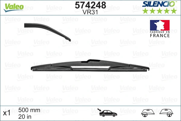Essuie-glace Valeo 574248 balai arrière pour balais OE 28790AU210 642398