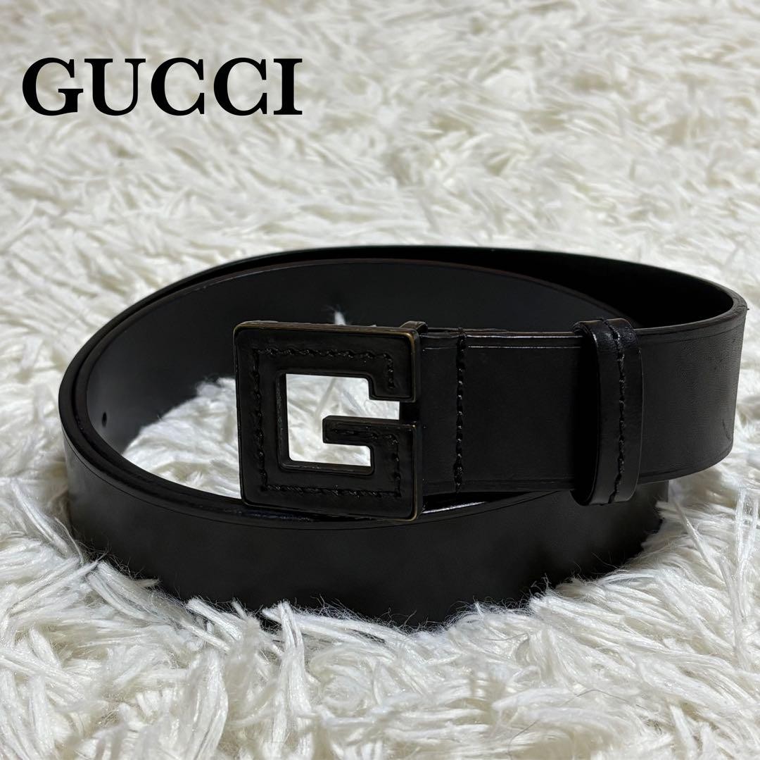 GUCCI G Logo belt in black leather with silver hardware unisex made in Italy
