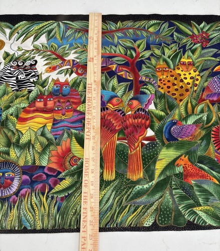 Laurel Burch Rectangular Throw Pillow Cover Jungle Tapestry Bright Color Accents - Picture 5 of 13