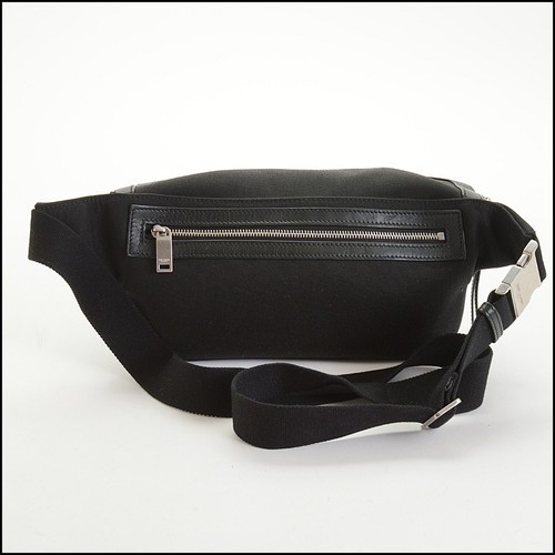 RDC14712 SAINT LAURENT Bolso Cinturón Marsupio Lona Negro - Imagen 2 de 10