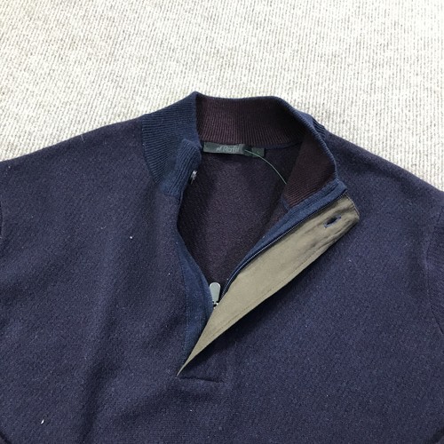 Raffi Sweater Mens Large Blue Wool Cashmere Blend Half Zip Pullover Knit Warm - Picture 6 of 13