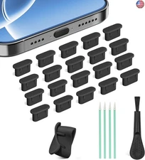 Silicone USB C Dust Plug,4-in-1 27 Pack Type C Anti Dust Plug Cleaning Tool