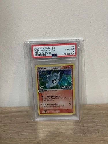 2005 Pokemon Ex Delta Species #51/113 Pupitar δ Reverse Holo Foil PSA 8 NM-MT