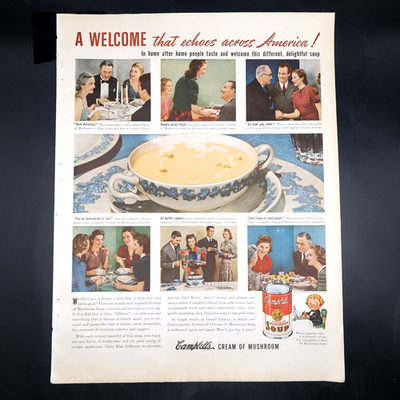 #ad #ad Campbells Mushroom Soup Ivory Soap Advertisement 1940 Color Original Vintage $6.76