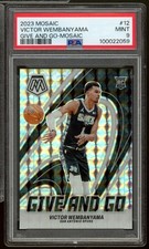 Victor Wembanyama Rookie Card 2023-24 Mosaic Give And Go Mosaic #12 PSA 9