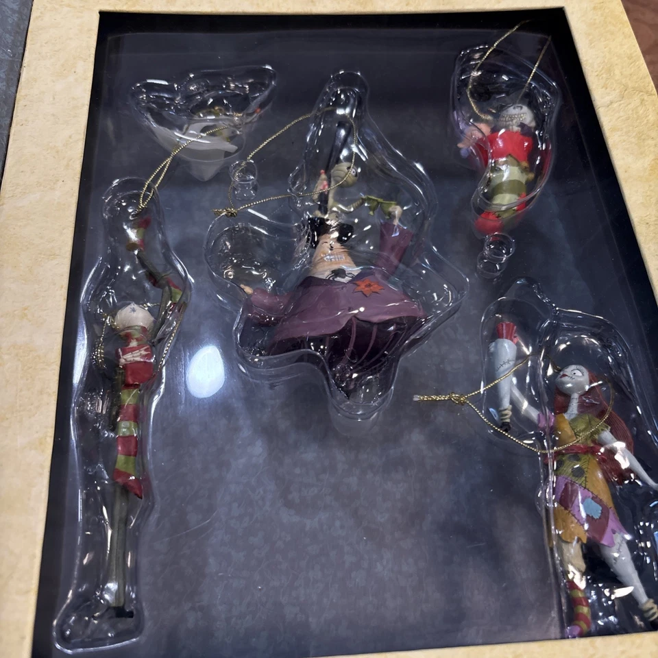 Disney Nightmare Before Christmas Storybook Ornament Set Tim Burton Set Of 5 - Image 3 of 4
