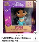 Funko Minis Jasmine Disney Princess #52 New Vinyl Figure Unopened