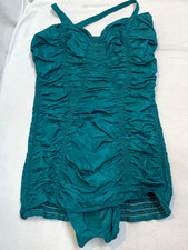 Vintage Jantzen Women's Halter Neck Teal Green 1950s Swimsuit Sz 40