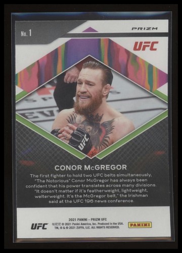 2021 Panini Prizm UFC #1 Conor McGregor Fearless Green Prizm - quasi nuovo π₯ - Foto 2 di 2