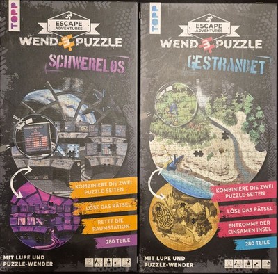 Wendepuzzles / Escape-Puzzles ''Schwerelos'' und ''Gestrandet'', Zustand sehr gut