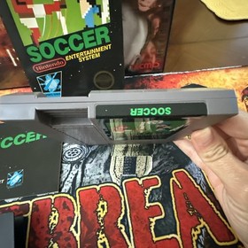 Soccer (Nintendo NES, 1985) CIB Black Box Hangtab 5-Screw, Tested, Complete