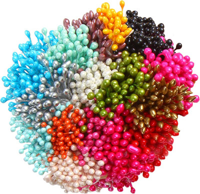 16 Colors 1360 Pieces Mixed 3Mm Pearl Flower Stamens for tion (Classic)