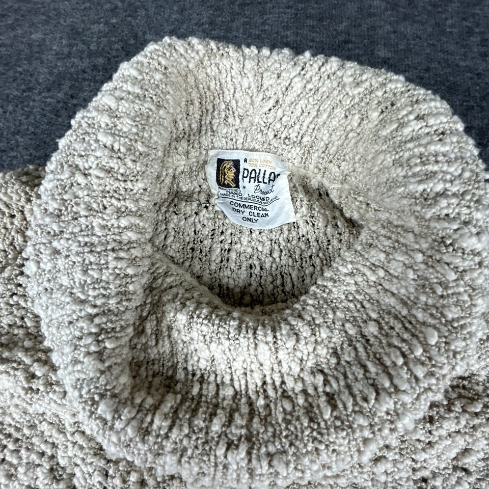 Vintage Pallas Hand Loomed Sweater Womens XS Linen Blend Crochet Made in Ireland - Image 2 of 4