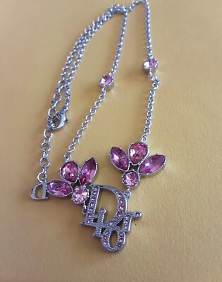 ✨未使用✨タグ付き‼️Dior ♡ Vintage ♡ necklace Christian Dior Vintage CD With Crystal Logo Pendant Necklace