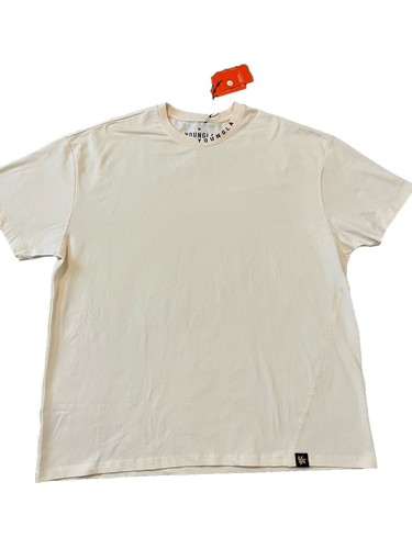 Young LA Men’s 429 Trademark Tee Shirt Light Yellow Off White Size Large NEW