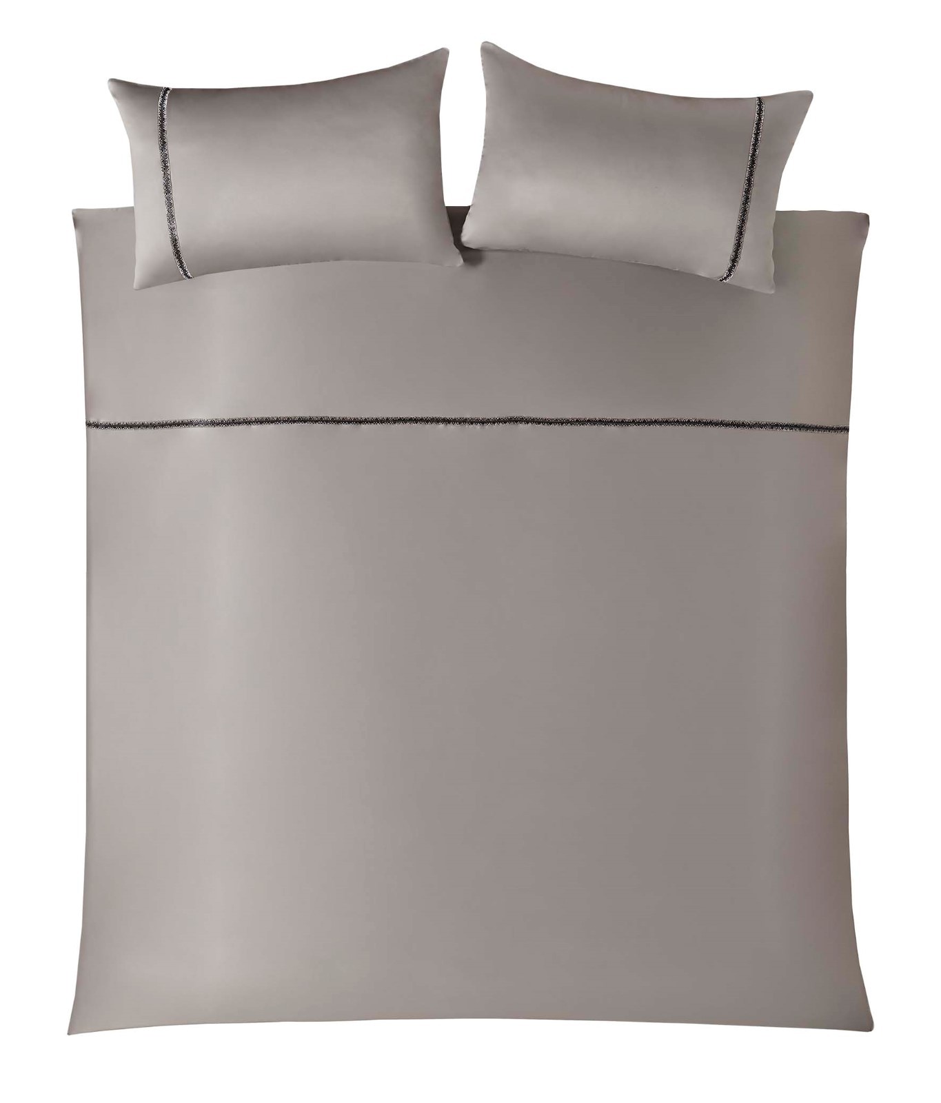 Duvet Comforter Cover 230cm X 220cm - Uk King Size Kylie Minogue Messina Mist Grey Diamante Satin 200TC Usa Queen Size