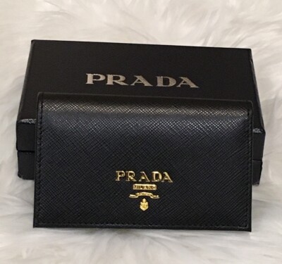 財布・小物その他 PRADA Card holders and purses Prada Wallet Card Holder 100 Genuine In Black Saffiano