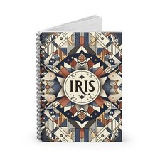 Spiral Notebook Ruled Line Personalized IRIS Geometric Design 2, Gift
