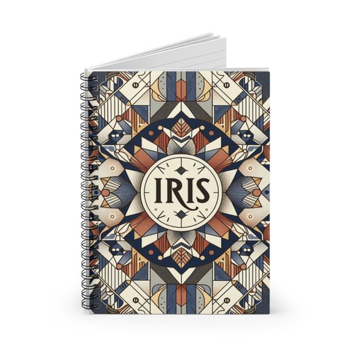 Spiral Notizbuch linierte Linie personalisiert IRIS geometrisches Design 2, Geschenk - Bild 2 von 6