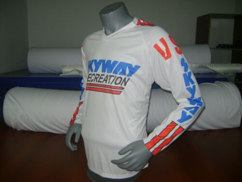 OLD SCHOOL BIKE JERSEY CLASSIC BMX JERSEY RACE BIKE SHIRT BMX VINTAGE XL SKY WAY - Picture 3 of 5