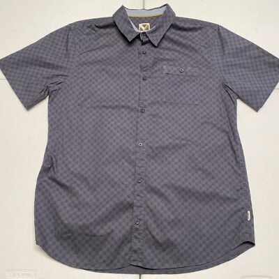 Voyager Mens XL Gray Blue Short Sleeve Button Shirt