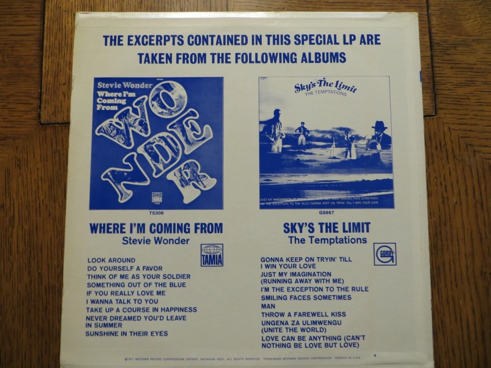 Temptations, Stevie Wonder – Sky's The Limit / Where I'm Coming From EP VG+/VG+! - Image 2 of 4
